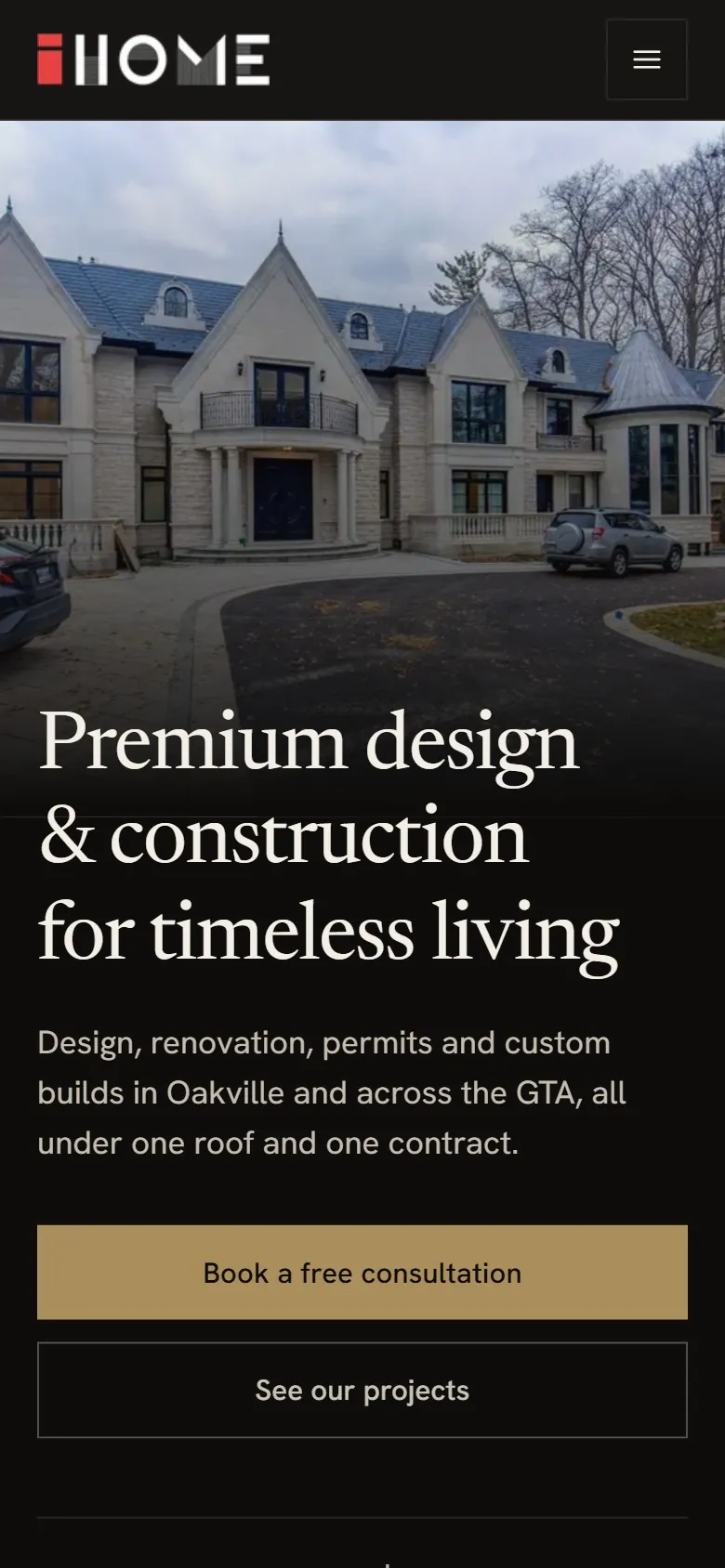 New site on a phone, 3 seconds after opening